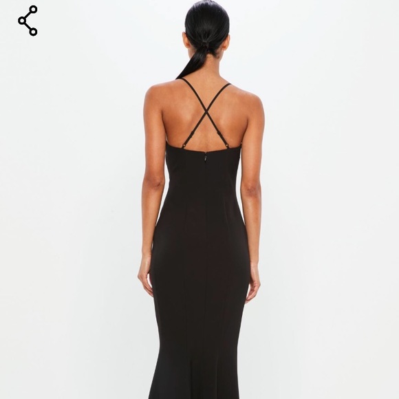 Peace + Love Black Slip Fishtail Maxi Dress - Picture 5 of 8